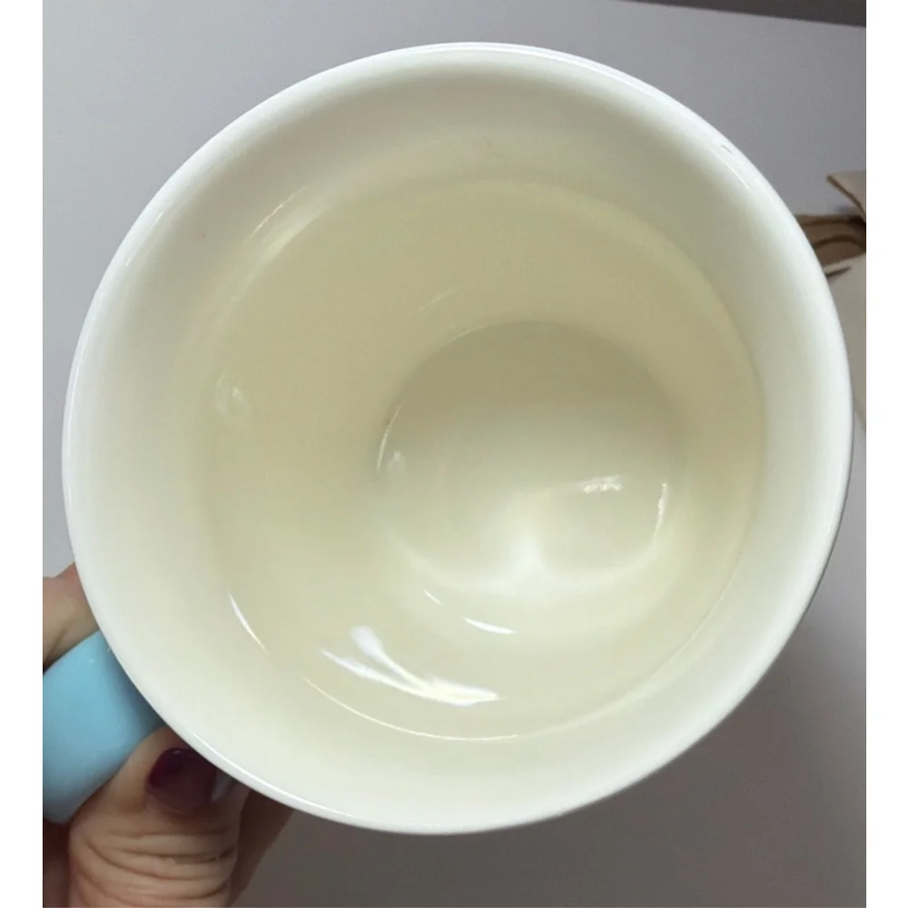 Starbucks Siren Logo Blue Geometric Heart Pattern 10 oz. Mug Coffee Cup 2021 EUC - Picture 4 of 5